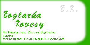 boglarka kovesy business card