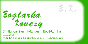 boglarka kovesy business card